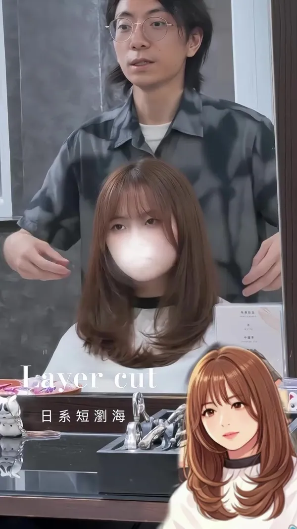 ##小顏瀏海 ##perming ##瀏海 髮型美甲作品