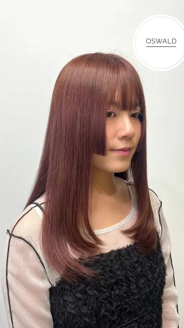 oswald.hair ##暖色调 ##粉棕色 ##公主切 髮型美甲作品
