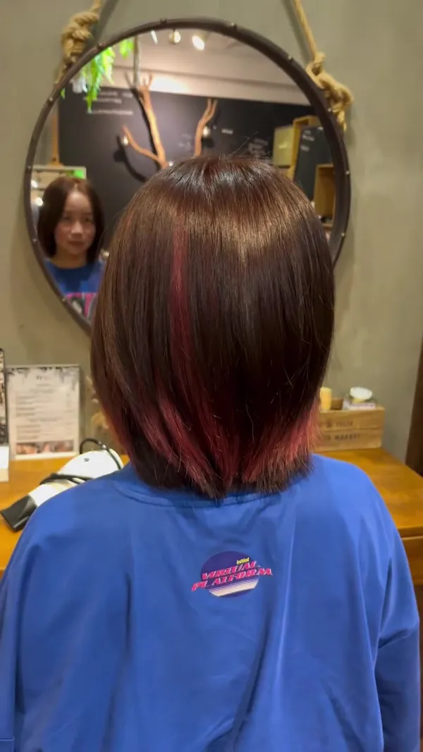 oswald.hair ##分區染髮 ##sectioncolour ##pink hair & nail work
