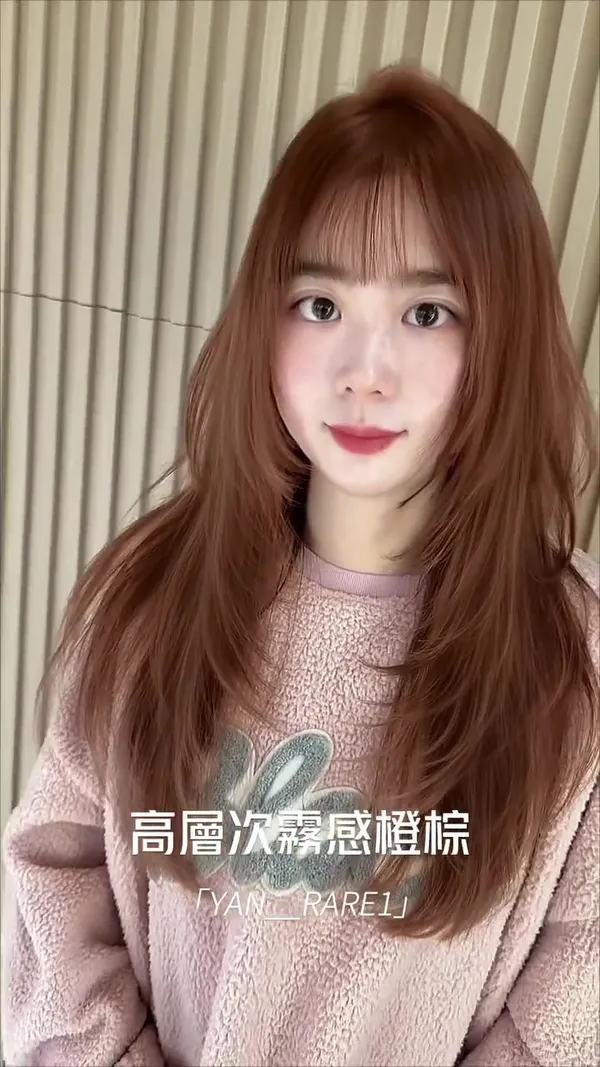 ##TsuenWanHairDye ##ZhaoLusiSameStyle ##MistyOrangeBrown 髮型美甲作品