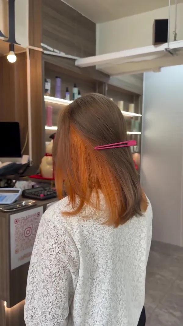 ##HairDye ##Highlight ##StraighteningTreatment 髮型美甲作品