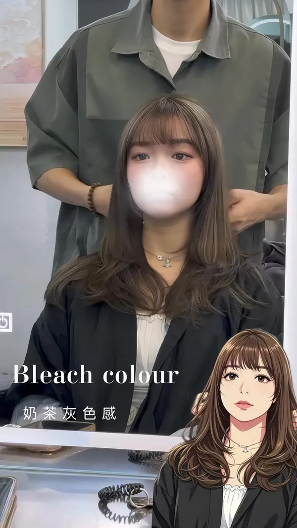 ##小顏瀏海 ##layers剪 ##顯白髮色 髮型美甲作品