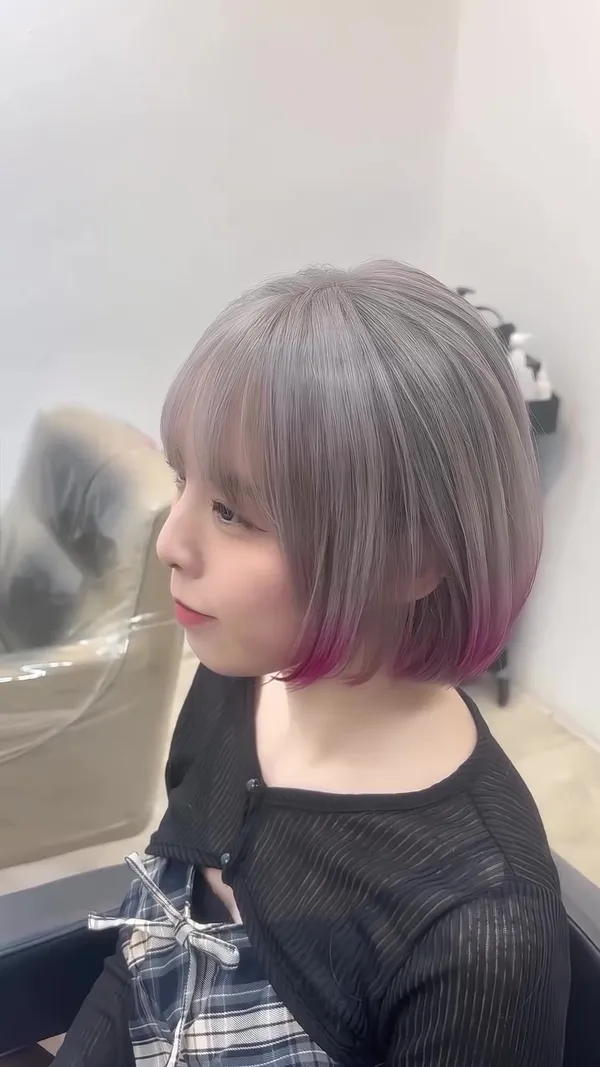 ##雙色染 ##耳圈染 ##ombrehair 髮型美甲作品