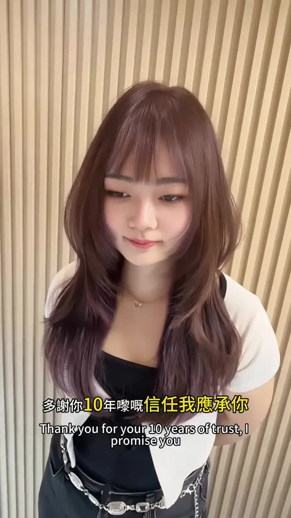 ##內層次隱藏顏色 ##灰紫色 ##隱藏染 髮型美甲作品