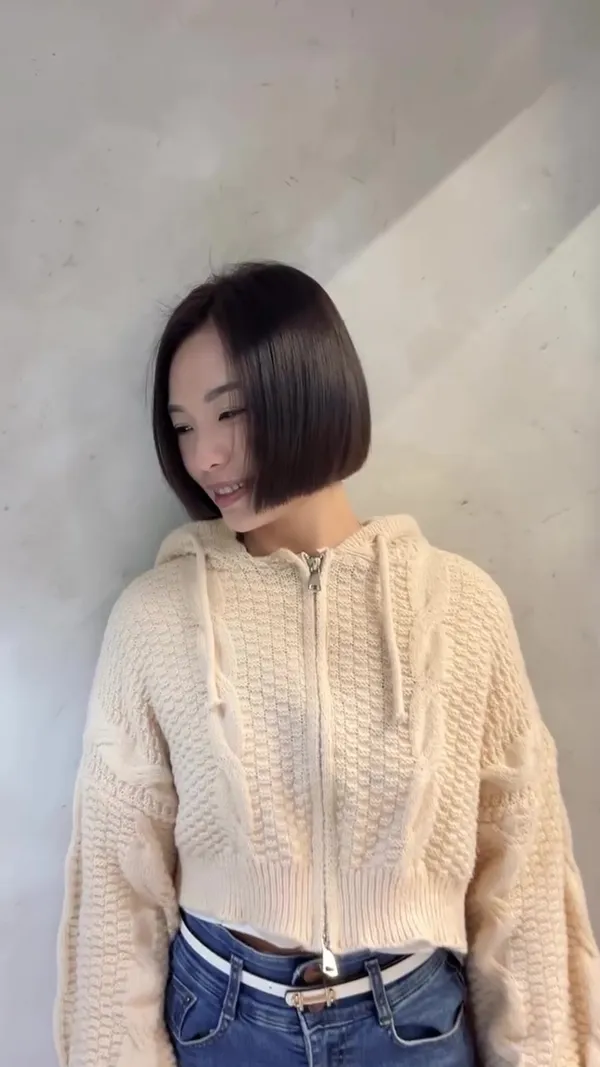 ##一刀切 ##短髪 ##白髮減齡術 髮型美甲作品