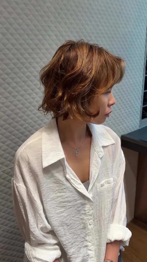 ##無差別物理燙髮 ##無差別同步處理 ##低軟化物理燙 髮型美甲作品