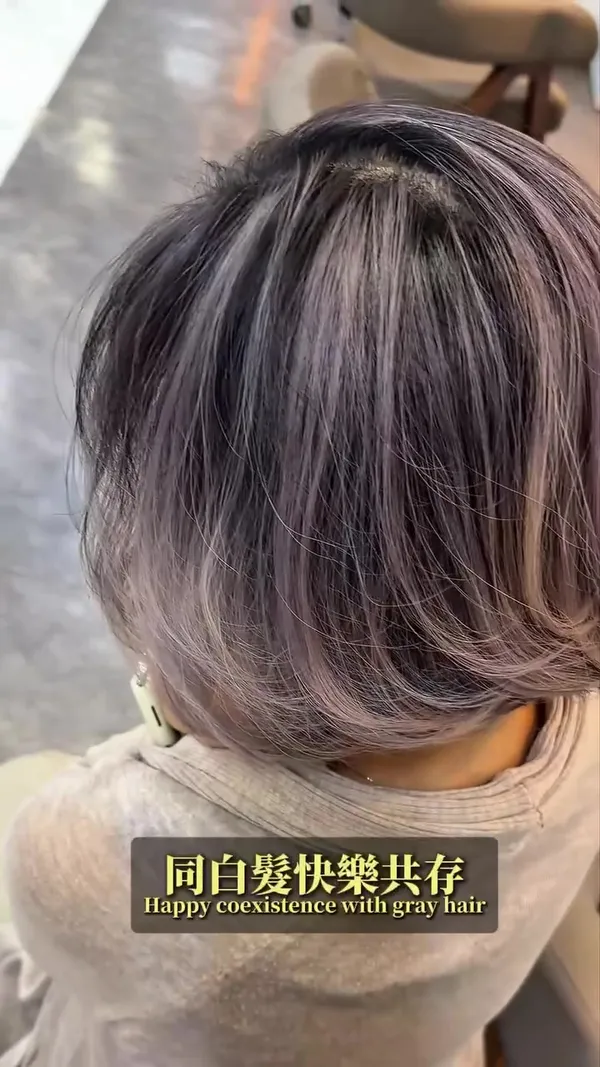 ##女髮型師 ##元朗髮型師 ##白髮共存 髮型美甲作品