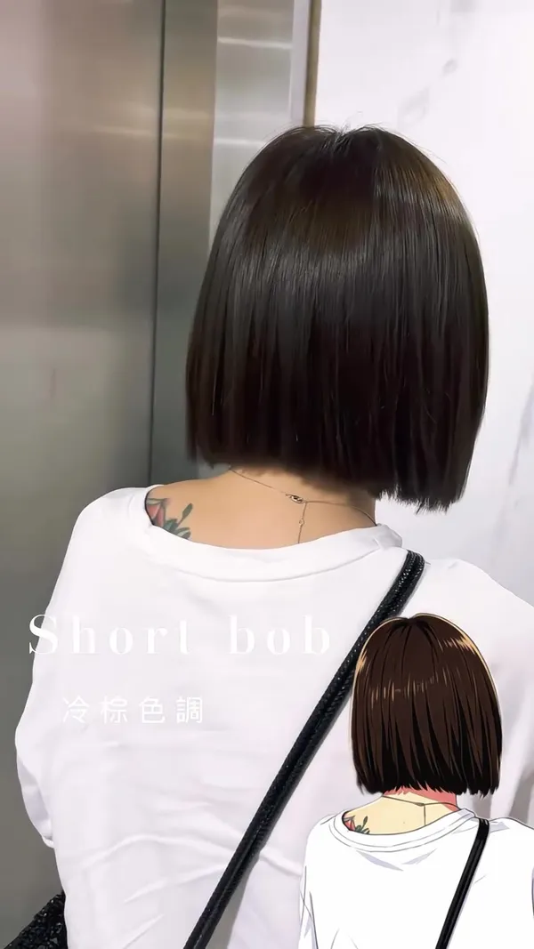 ##小顏瀏海 ##短髮 ##顯白髮色 髮型美甲作品
