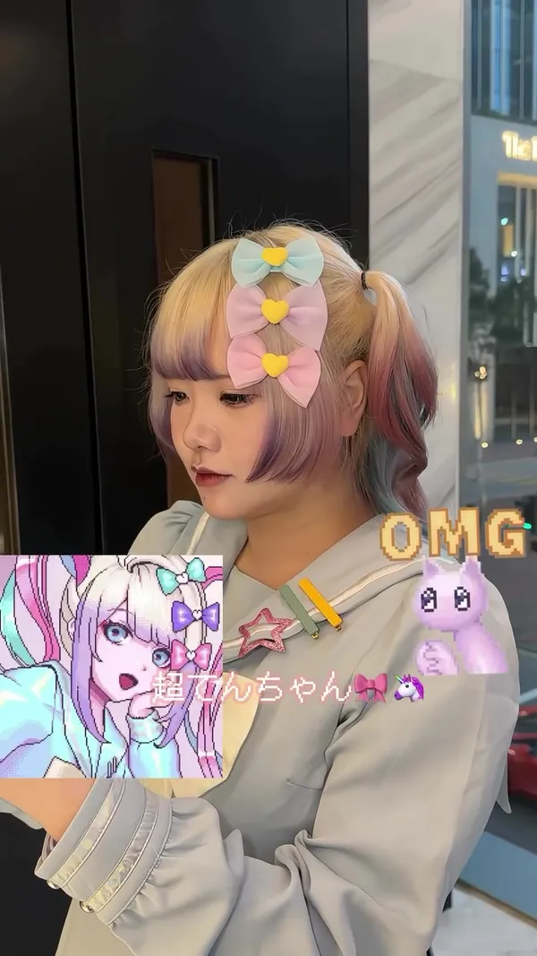 ha_harleenn ##超絶最 ##漂染 ##二次元 hair & nail work