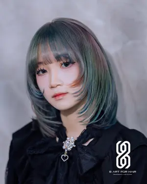 angusho_hairstylist ##jellyfishcut ##wolfcut ##ashbluehair 髮型美甲作品
