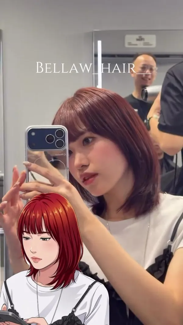 ##Japanese ##顯白髮色 ##外蹺頭 髮型美甲作品