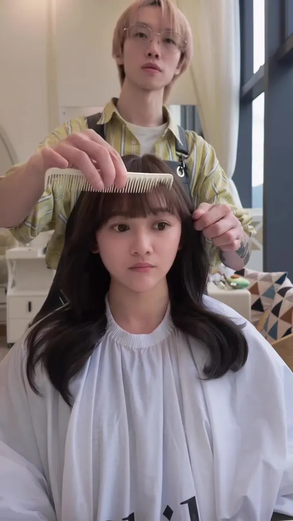 ##荔枝角髮型屋 ##韓式曲髮造型 髮型美甲作品