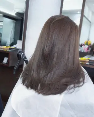 wilxhair ##女生長髮 ##奶茶棕髮色 ##瀏海 hair & nail work