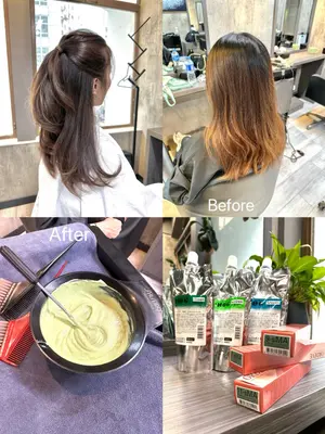 ##薄荷綠 ##haircolor 髮型美甲作品