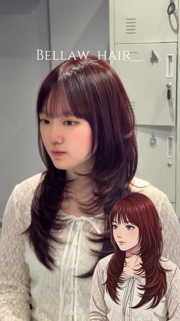 ##顯白髮色 ##酒紅色 ##免hair 髮型美甲作品