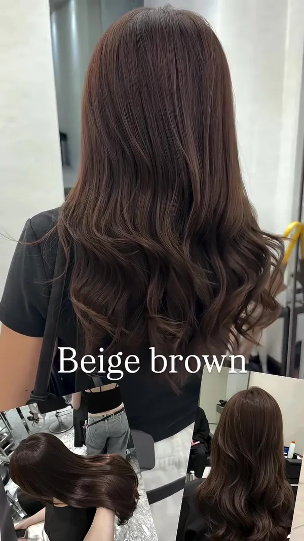 ##BeigeBrown ##beige ##ComplexionFlatteringHairColor 髮型美甲作品