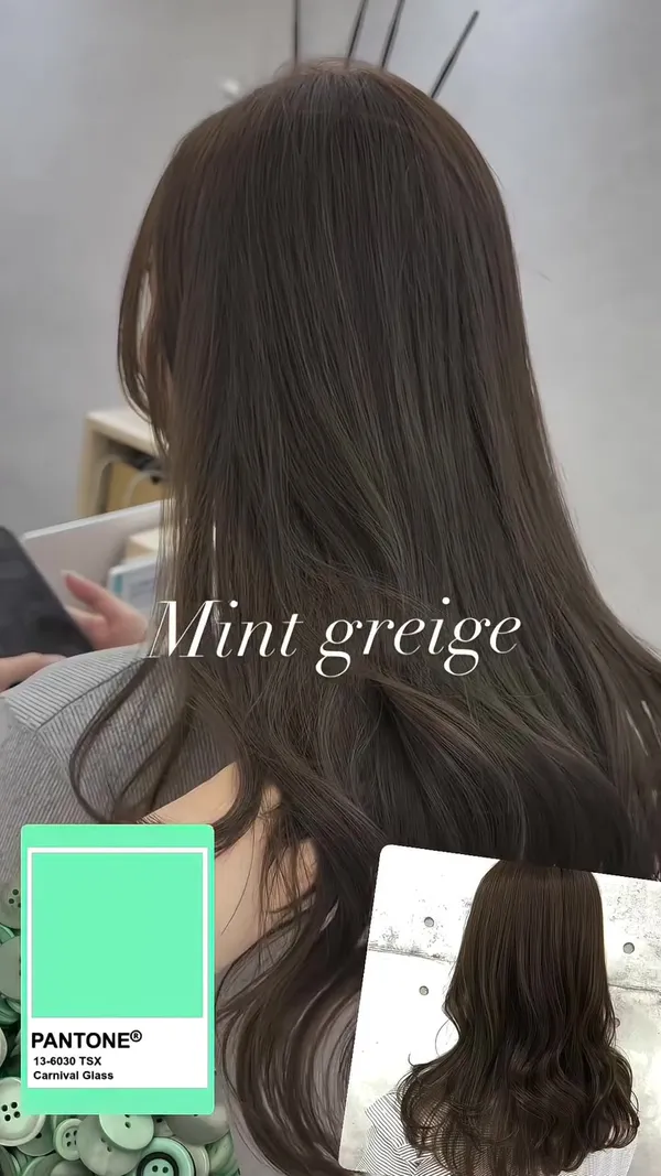 ##MintBeige ##mintbeige ##SkinBrighteningHairColor 髮型美甲作品