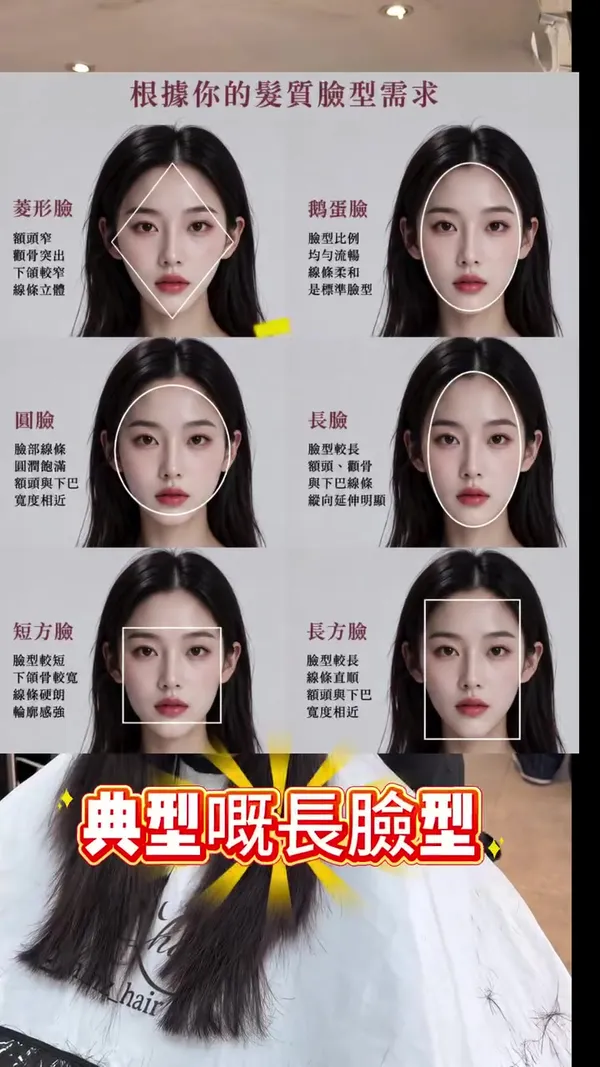 ##TsuenWanHairstylist ##FaceFramingBangs ##LongFaceHairstyle 髮型美甲作品