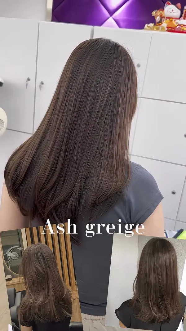 ##Ashgreige ##AshBrownHair ##ComplexionBrighteningHairColor 髮型美甲作品