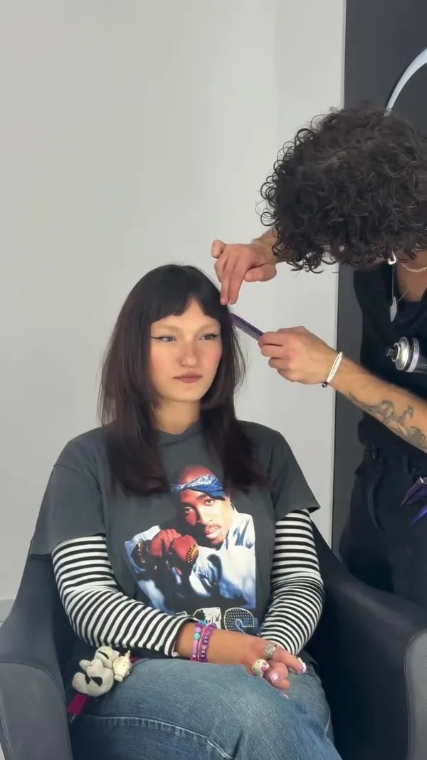 aheadhairmedia ##HimeCut ##HairTransformation ##BrunetteHair hair & nail work